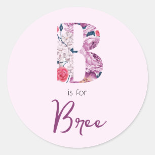 B es para Pegatinas puros revelación de nombre ros