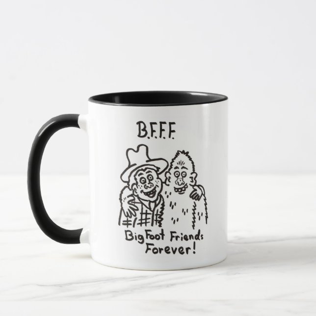 B.F.F.F. Del pie de los amigos taza de café grande (Izquierda)