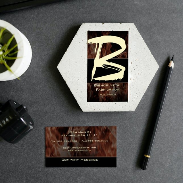 B Flame Monograma tarjeta de visita (B Flame Monogram Business Card)