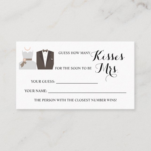 B & G Cuántos besos para la tarjeta de juego de la (Anverso)