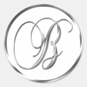 B Monograma Sobre Plata Faux O Sello Favorito