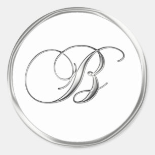 B Monograma Sobre Sello De Boda Blanco