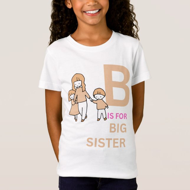 B para camiseta de hermana mayor (Anverso)