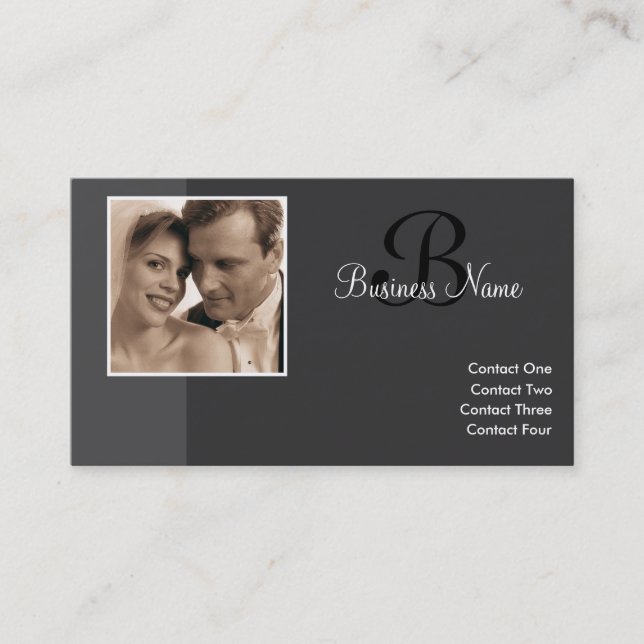 B para tarjetas de negocio de carbón vegetal para  (Anverso)