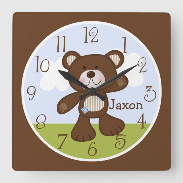 B personalizado es para el reloj de niños de oso/o (Anverso)