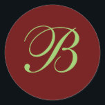 B Sello para sobres monograma<br><div class="desc">Pegatina B inicial y/o sello para sobres</div>