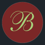 B Sello para sobres monograma<br><div class="desc">Pegatina B inicial y/o sello para sobres</div>