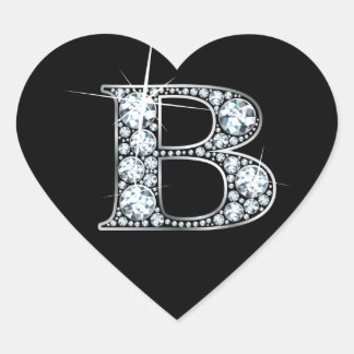 "B" Sondeo de diamantes sobre Pegatina de corazón