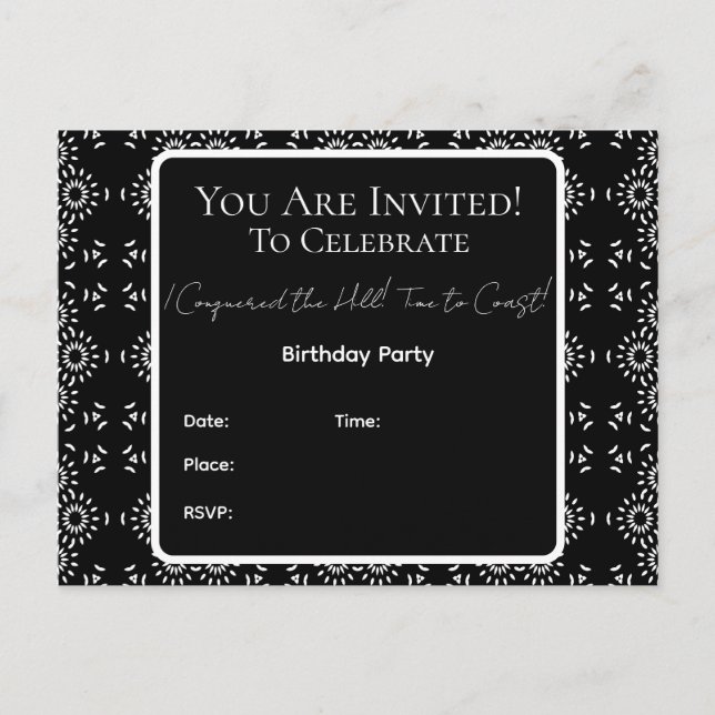 ¡B&W conquisté la colina! Invitación a la fiesta d (Anverso)
