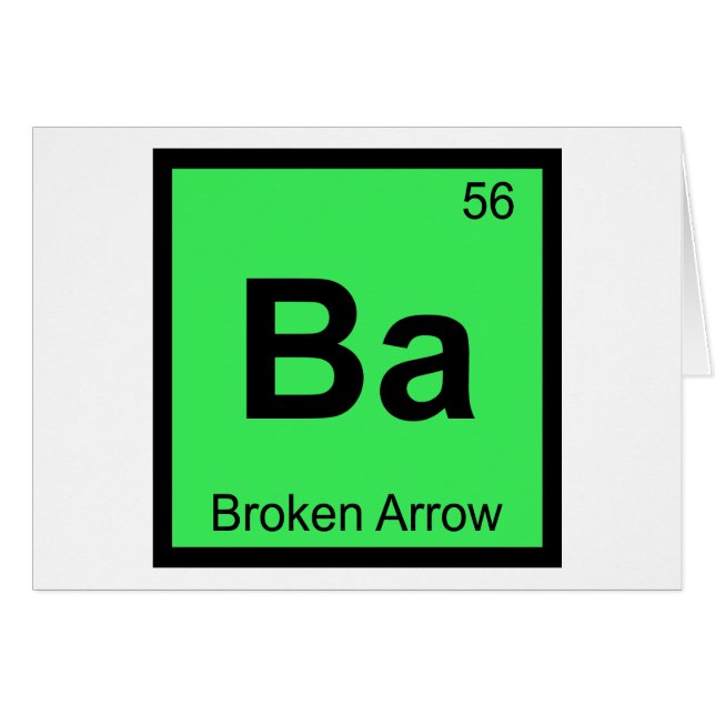 Ba - Broken Arrow Oklahoma Símbolo Químico (Anverso (Horizontal))