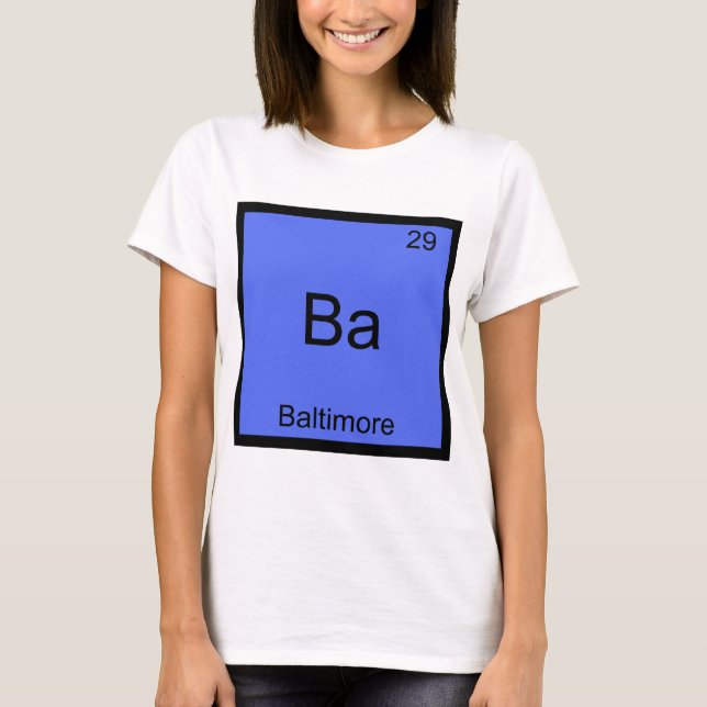 Ba - Camiseta del símbolo del elemento químico de  (Anverso)