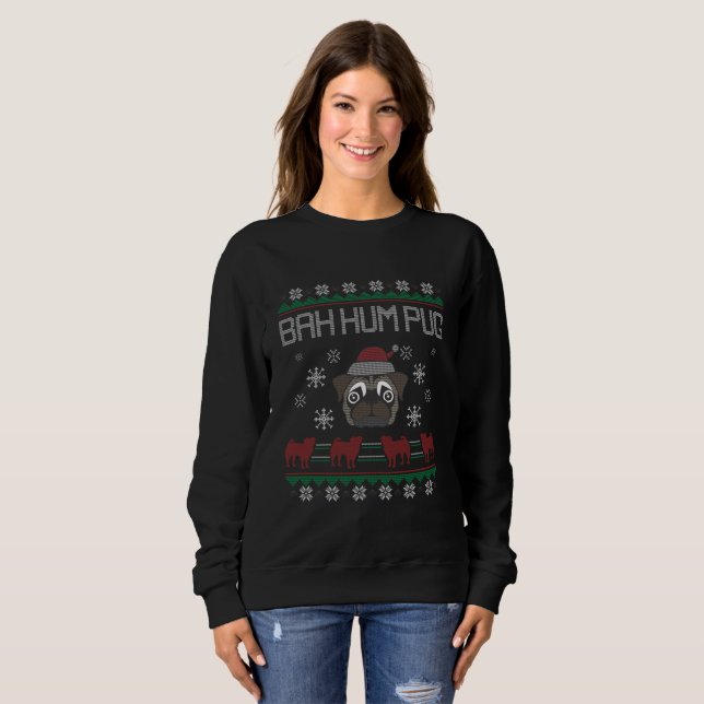 Ba Ham Pug Navidades feos Navidades feos suéter (Anverso completo)