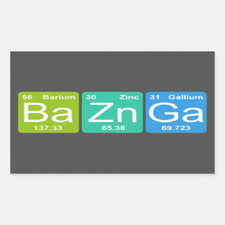 ¡Ba Zn Ga! Pegatinas de elementos de tabla periódi