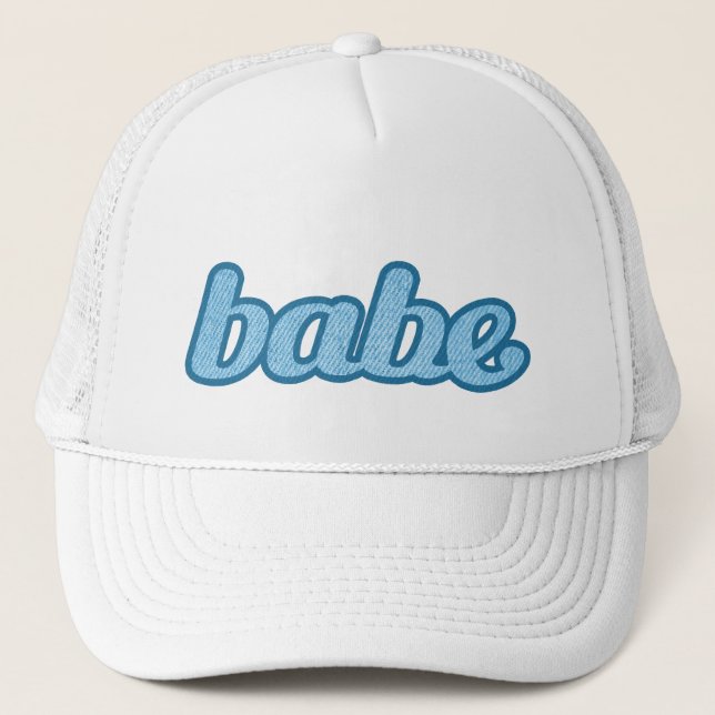 "babe" denim gorra azul y blanco (Anverso)