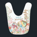 Babero Alicia aventuras en Woderland Birthday Tea Fiesta<br><div class="desc">Alicia acuarela en el país de las maravillas Fiesta del té de cumpleaños</div>