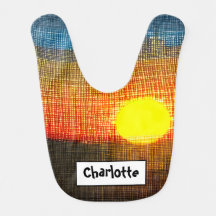 Art Sunrise Baby Bib de costura cruzada personaliz