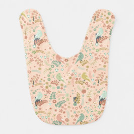 Babero Aves y ramas de Shabby Pastel Salmon