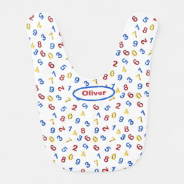 Babero Azul amarillo rojo 123 ABC