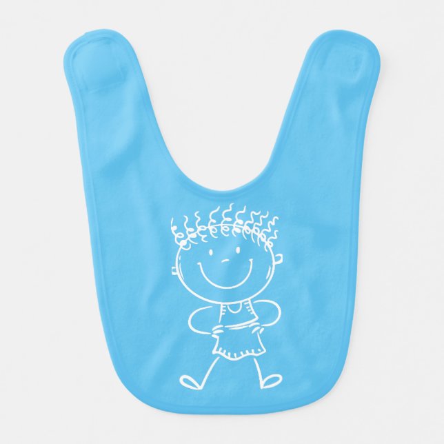 Babero Azul gráfico personalizado para niños (Anverso)