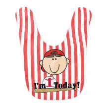 Béisbol del cabello marrón primer cumpleaños