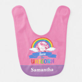 Babero Bib de bebé rosa de parkol de unicornio