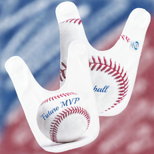 Babero Blanco deportivo en el personalizable de Béisbol B
