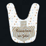 Babero Chanukah/Hanukkah Baby Bib Personalizado<br><div class="desc">Chanukah/Hanukkah Baby Boy Bib/Personalize. Disfruta de regalar este dulce bebé Hanukkah de dos lados, bib, lleno de estrellas azules y marrones con una espiral espiral lista para la personalización. Elige tu estilo de fuente, color, tamaño y redacción favoritos para tu pequeño y especial. Gracias por detenerse y ir de compras....</div>