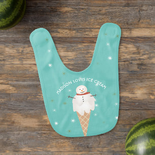 Babero Crema de hielo cúrcuma Navidades de nieve bebé bíb