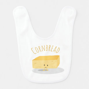 Babero Cuadrado de pan de maíz amarillo sonriente