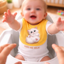 Babero Cute White Fox Belly Up Baby