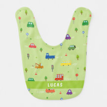 Babero de bebé con nombre personalizado Aventura d