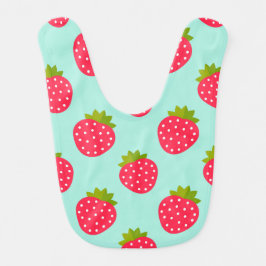 Babero de bebé fresas azul adorable