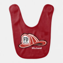 Babero del bebé del "bombero futuro" del casco del