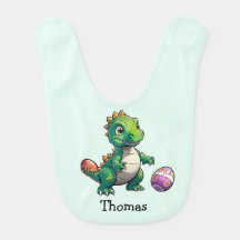 Dinosaurio verde dulce con huevos de Pascua