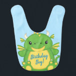 Babero Dragon Birthday Party Blue<br><div class="desc">Este tema de diseño de la Colección de Baby Shower Dragon con un Dragón Simplemente Adorable en un pallet de color rosa, azul o verde celebra su cumpleaños y Baby Shower muy especiales. Personalice esto más adelante con los detalles de su fiesta de cumpleaños y ducha de bebé de forma...</div>