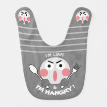 Emoji Soy Hangry Custom Nombre Baby Bib