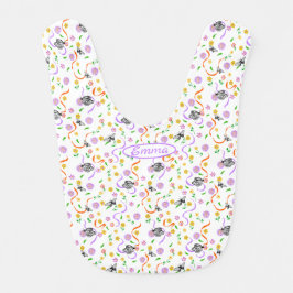 Babero Flores dulces, mariposas y cintas