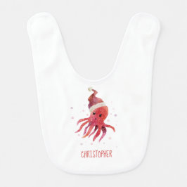 Babero Mares de pulpo y saludos Santa Hat