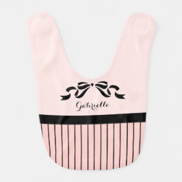 Babero Moda Pinstripes Pingües Negro Nombre del Bebé Negr