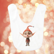 Navidades Chicas de Waifish Elf Baby Bib