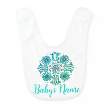 Nombre de bebé personalizado Cute Folk Floral Reci