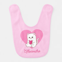 Nombre personalizado de gato de corazón rosado kaw