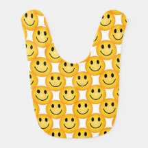 Babero para bebé con cara sonriente feliz impresa