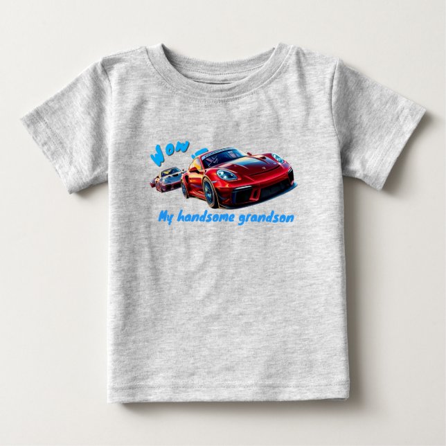 Babero para bebé de camiseta Mi guapo nieto (Anverso)