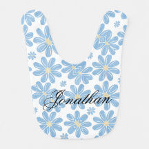 Patrón floral azul - Bebé de bebé personalizado