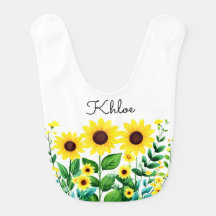 Babero Personalizado de Girasol para Bebé Agrega t