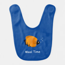 Pescado Naranja de Bib bebé con Personalizado Text
