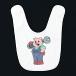 Babero Pig as Mechanic with Wrench<br><div class="desc">This design is the perfect gift for a birthday,  Christmas and other celebrations. It is suitable for women,  men and kids.</div>