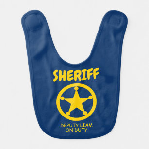 Babero Policía educada sheriff adjunto placa de estrella 