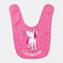 Babero Purpurina rosa de Unicorn